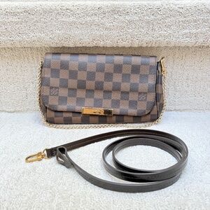 Louis Vuitton Favorite Handbag in Damier Ebene Coated Canvas